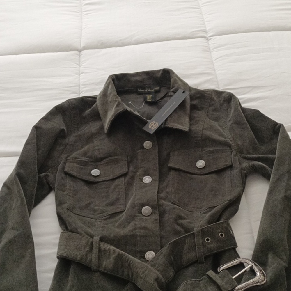 NWT House Of Harlow Belted Shirt Dress Green Size XS - Picture 5 of 5